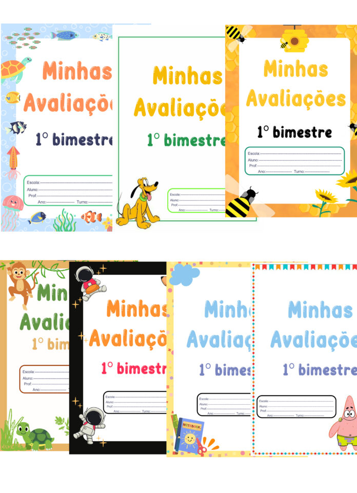 7 modelos Capa para Avaliação do 1º bimestre