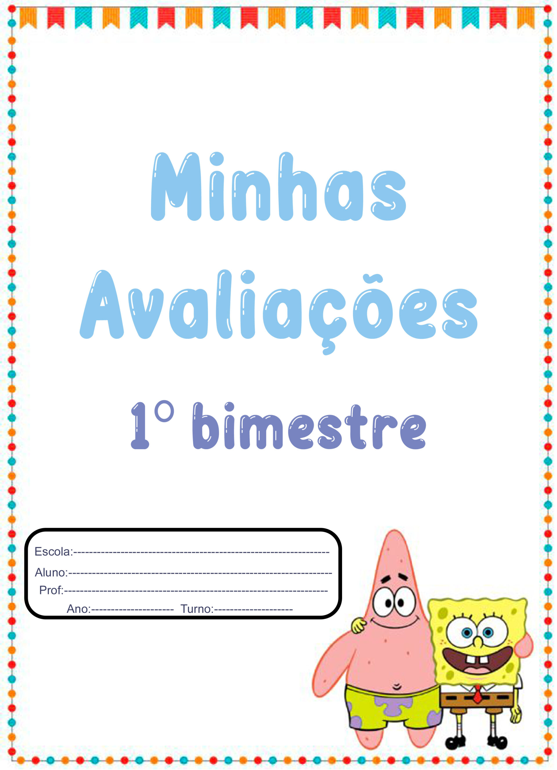 7 modelos Capa para Avaliação do 1º bimestre | Cantinho do EVA