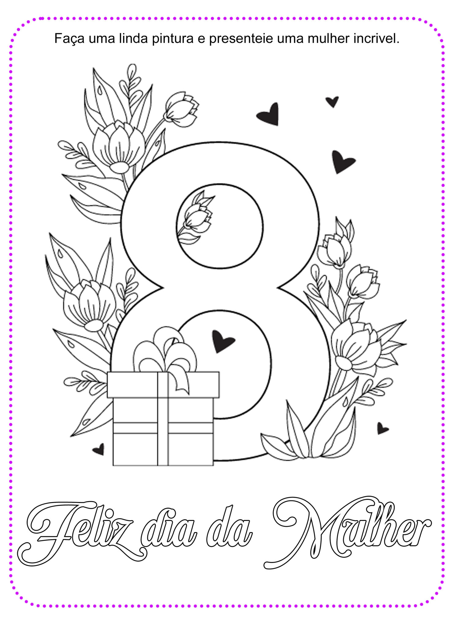 Atividades de Colorir para o Dia da Mulher | Cantinho do EVA