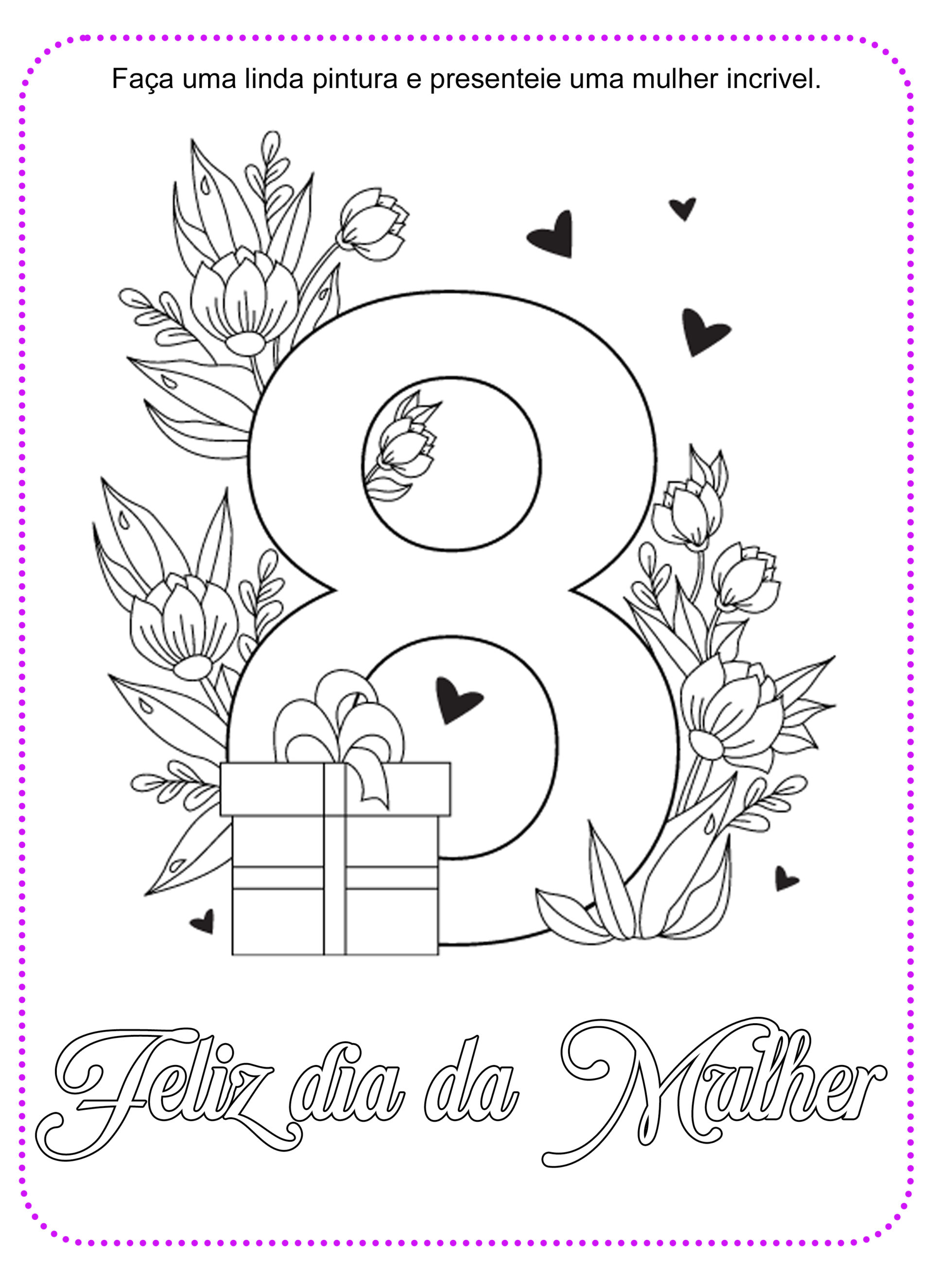 Atividades de Colorir para o Dia da Mulher | Cantinho do EVA