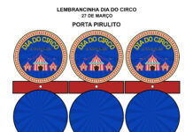 Lembrancinha Dia do Circo porta-pirulito Lembrancinha Dia do Circo porta-pirulito