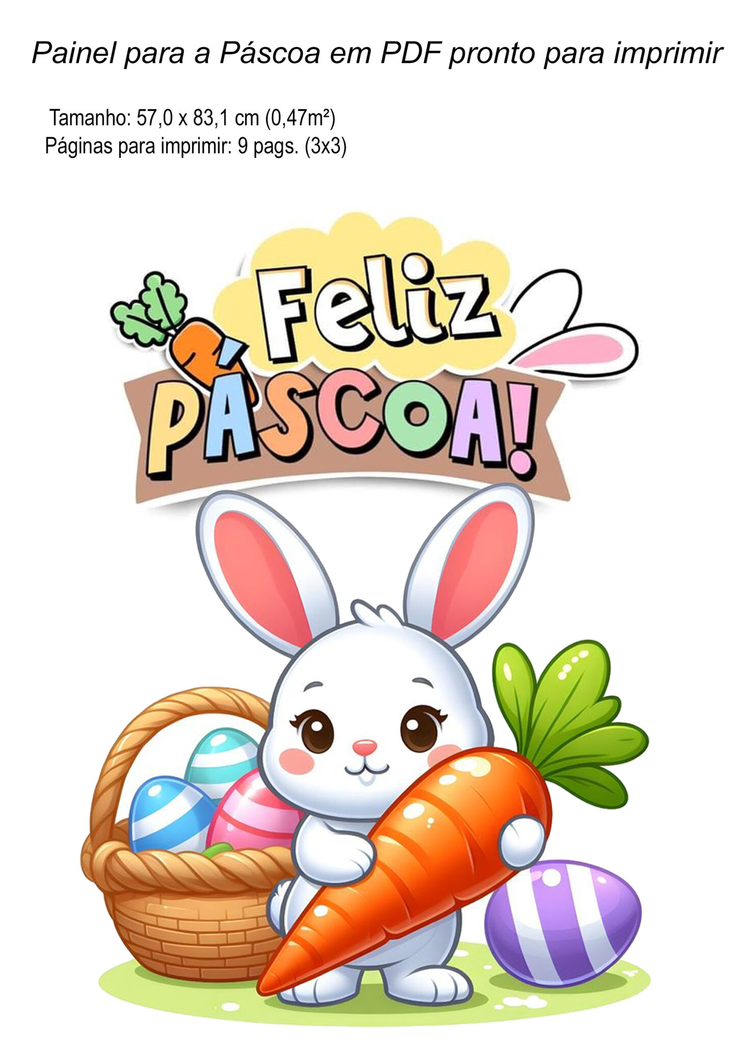 Painel para a Páscoa em PDF pronto para imprimir | Cantinho do EVA