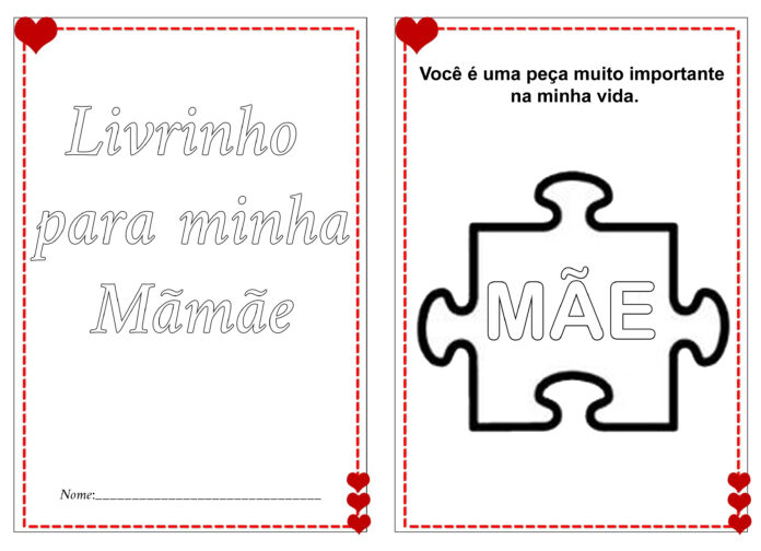 Lembrancinha Livrinho para a Mamãe para colorir