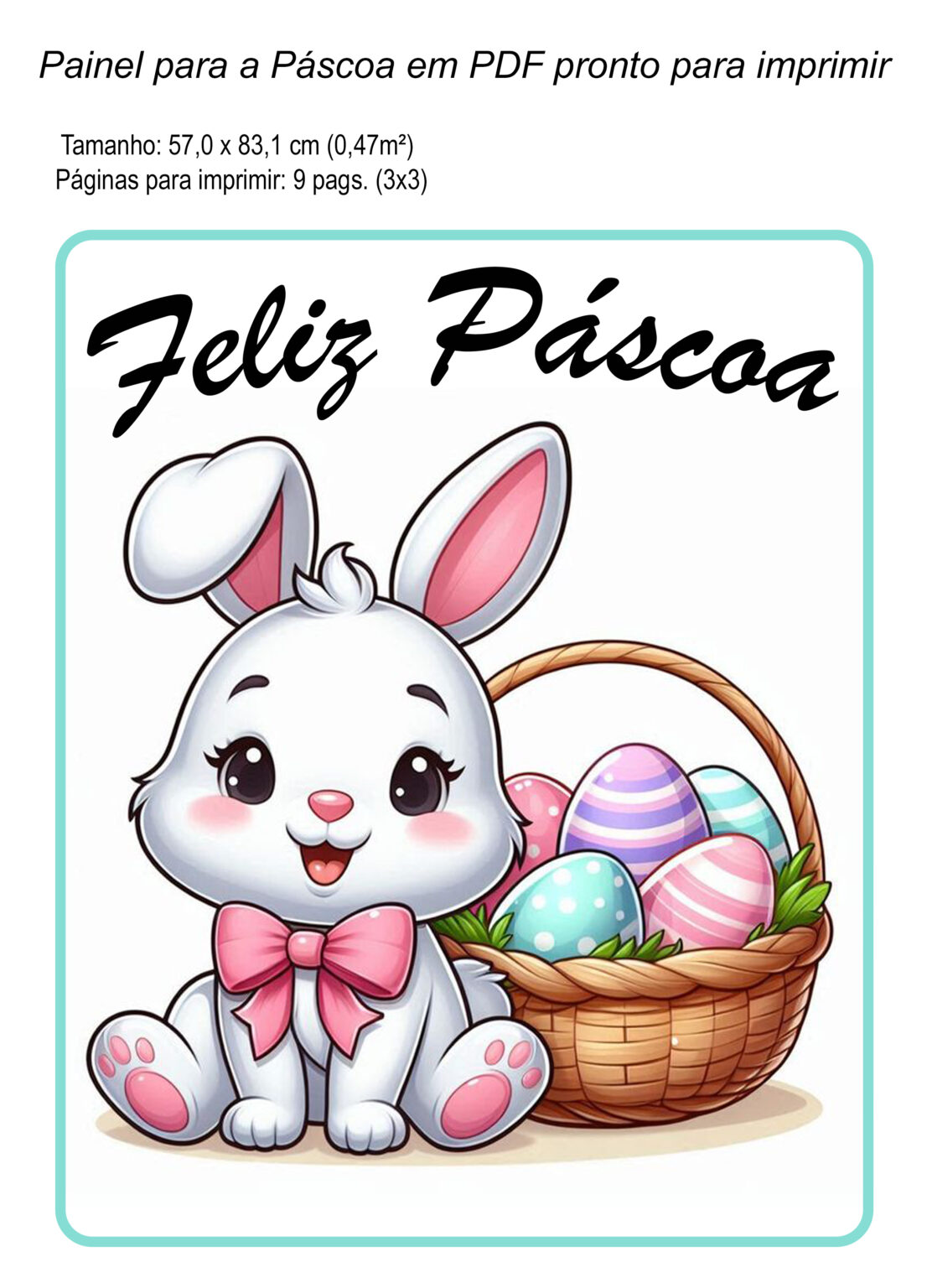 Painel da Páscoa em PDF pronto para imprimir | Cantinho do EVA