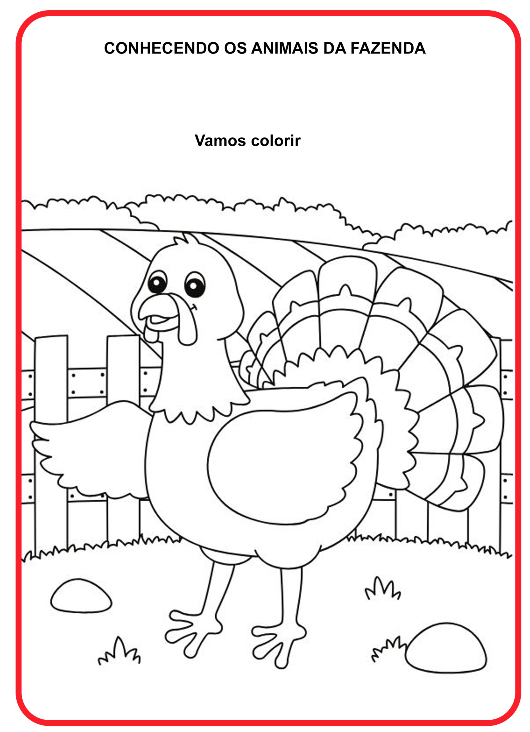 10 Desenhos de animais da fazenda para colorir