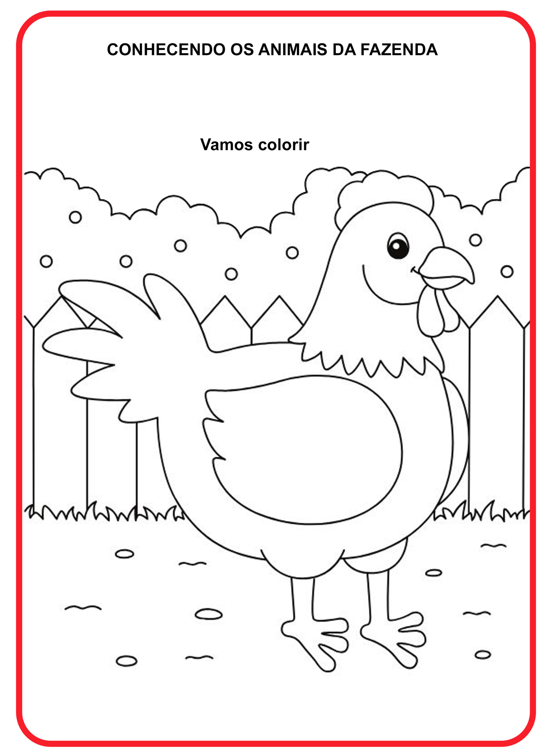 10 Desenhos de animais da fazenda para colorir
