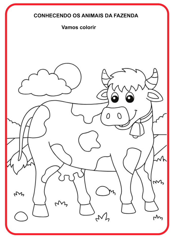 10 Desenhos de animais da fazenda para colorir
