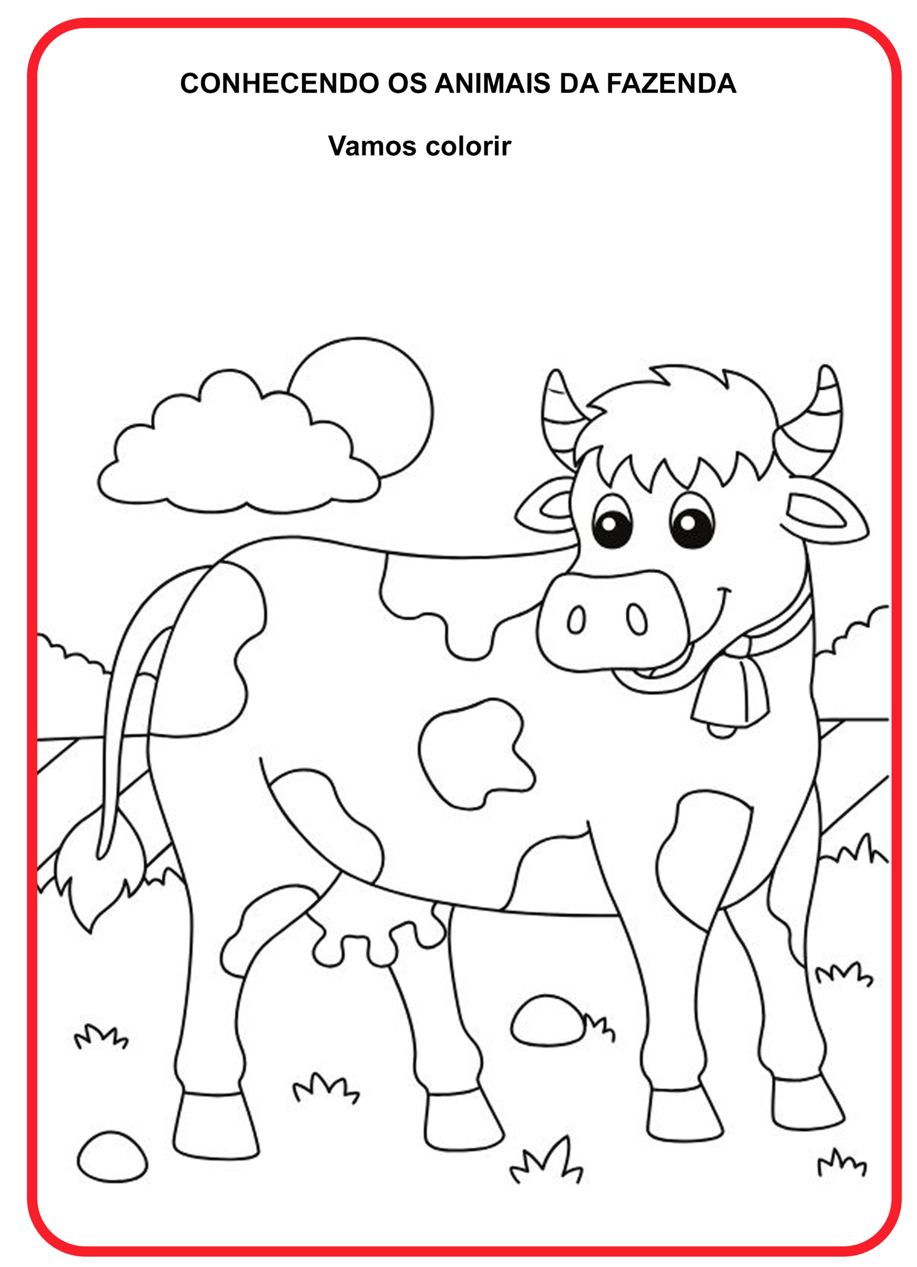 10 Desenhos de animais da fazenda para colorir