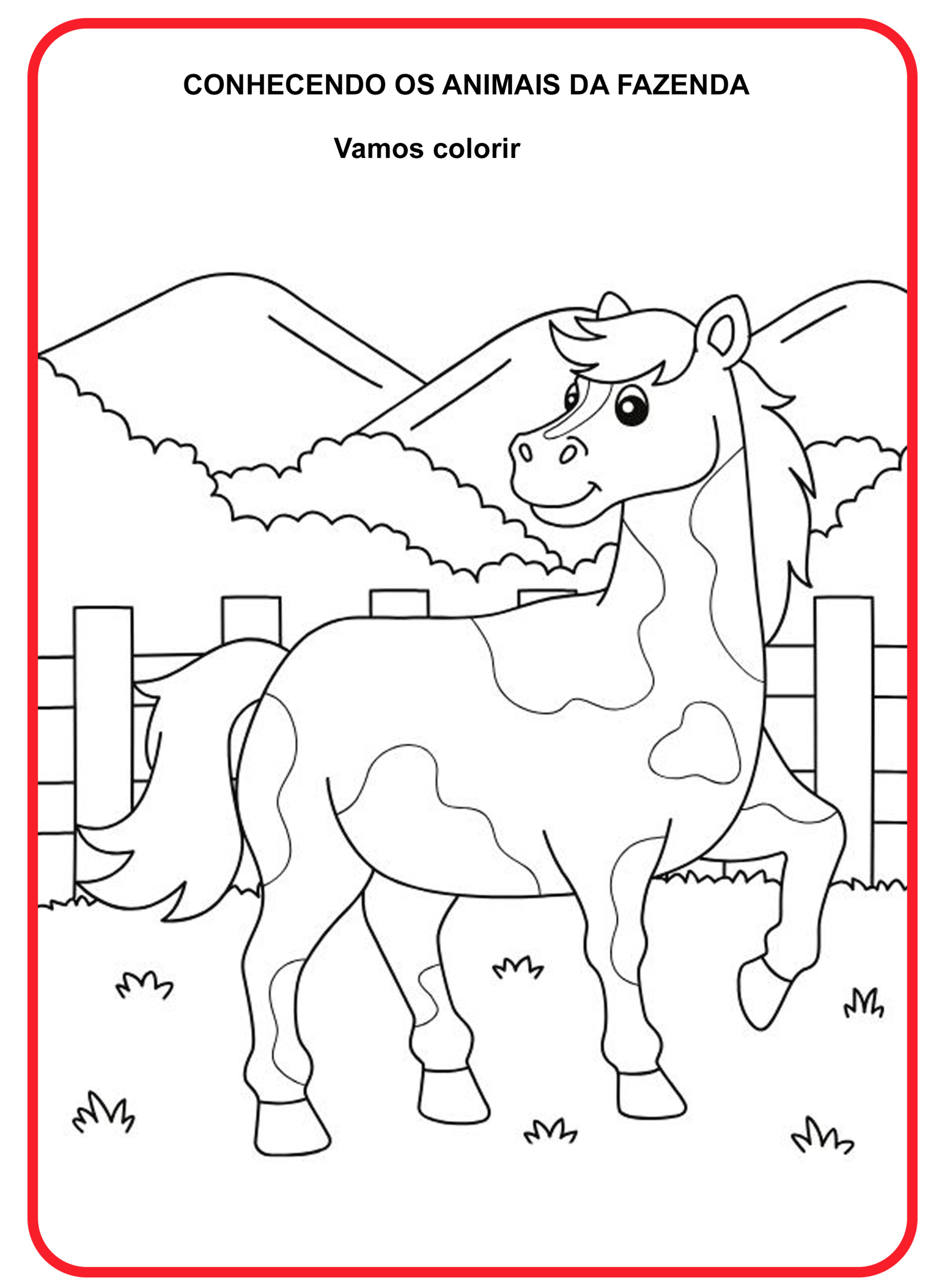 10 Desenhos de animais da fazenda para colorir