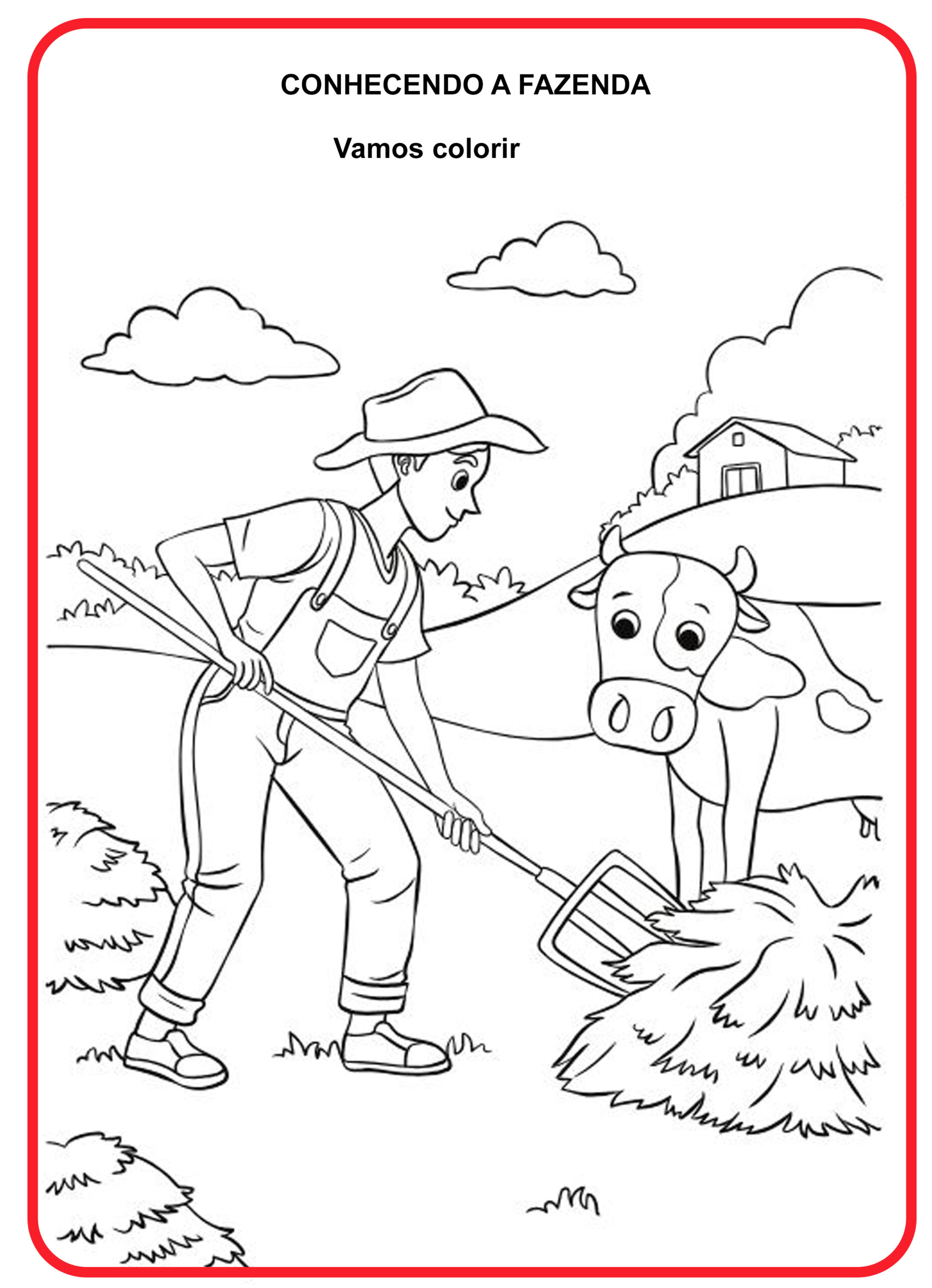 10 Desenhos de animais da fazenda para colorir