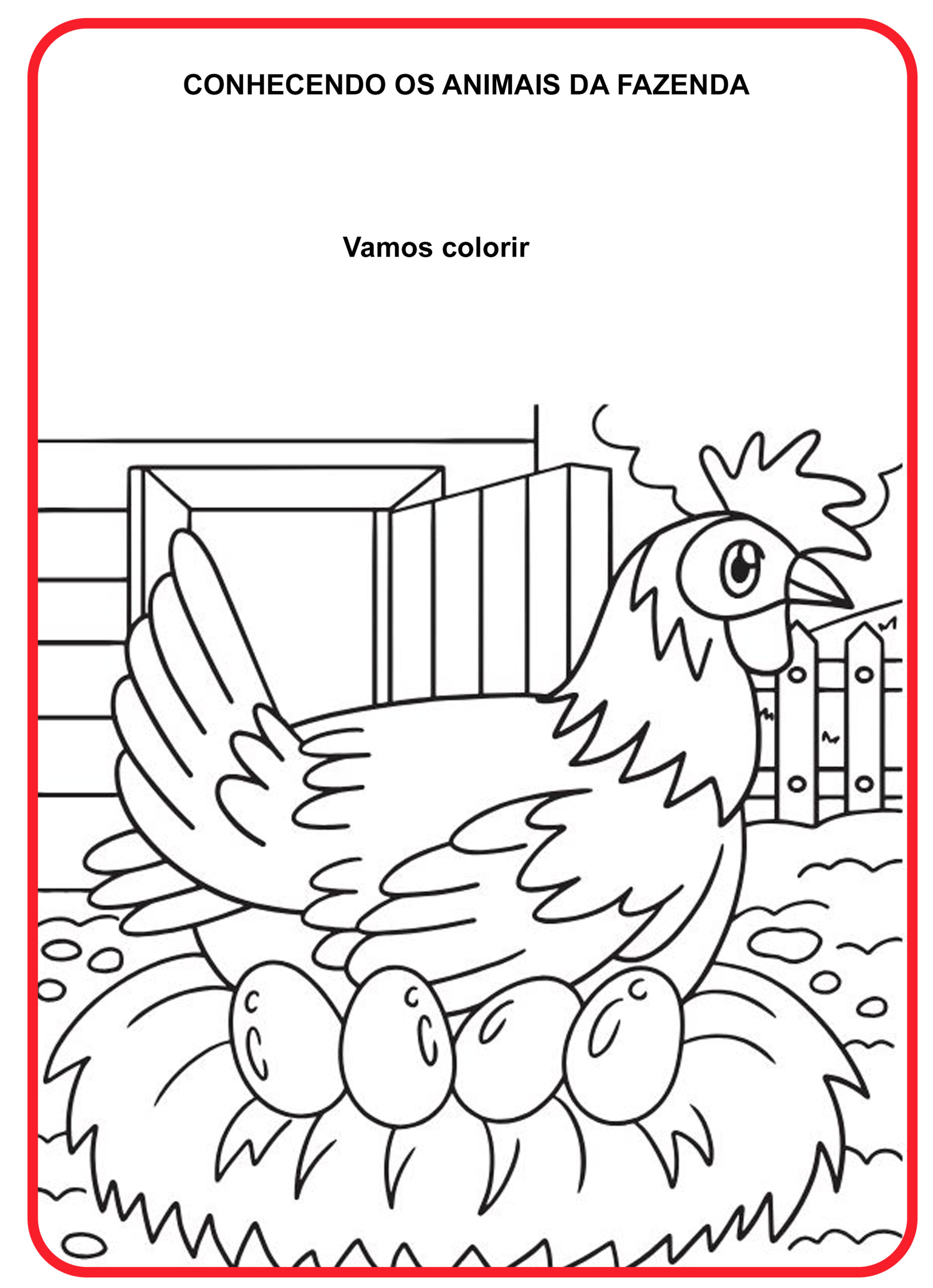 10 Desenhos de animais da fazenda para colorir