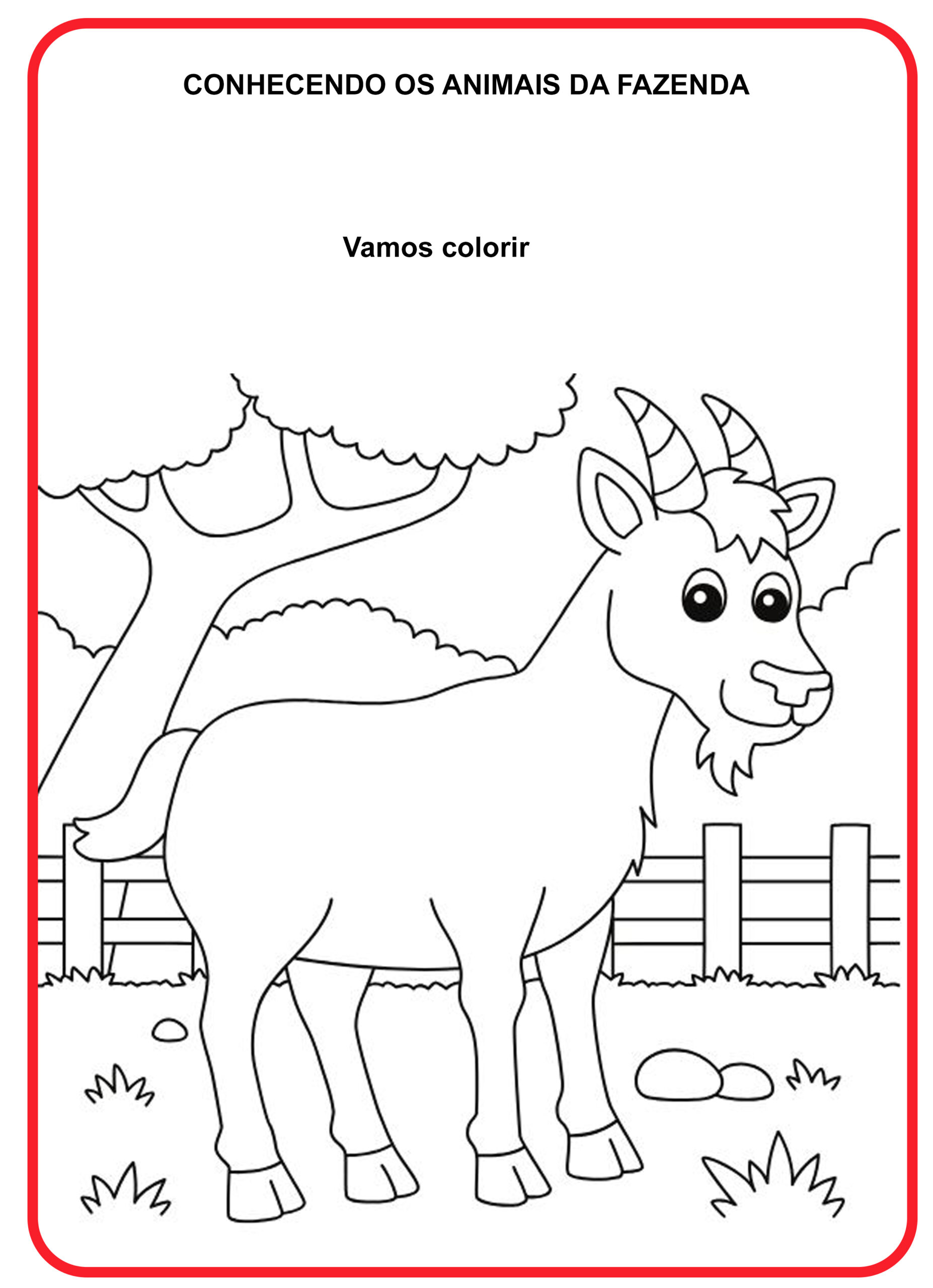 10 Desenhos de animais da fazenda para colorir