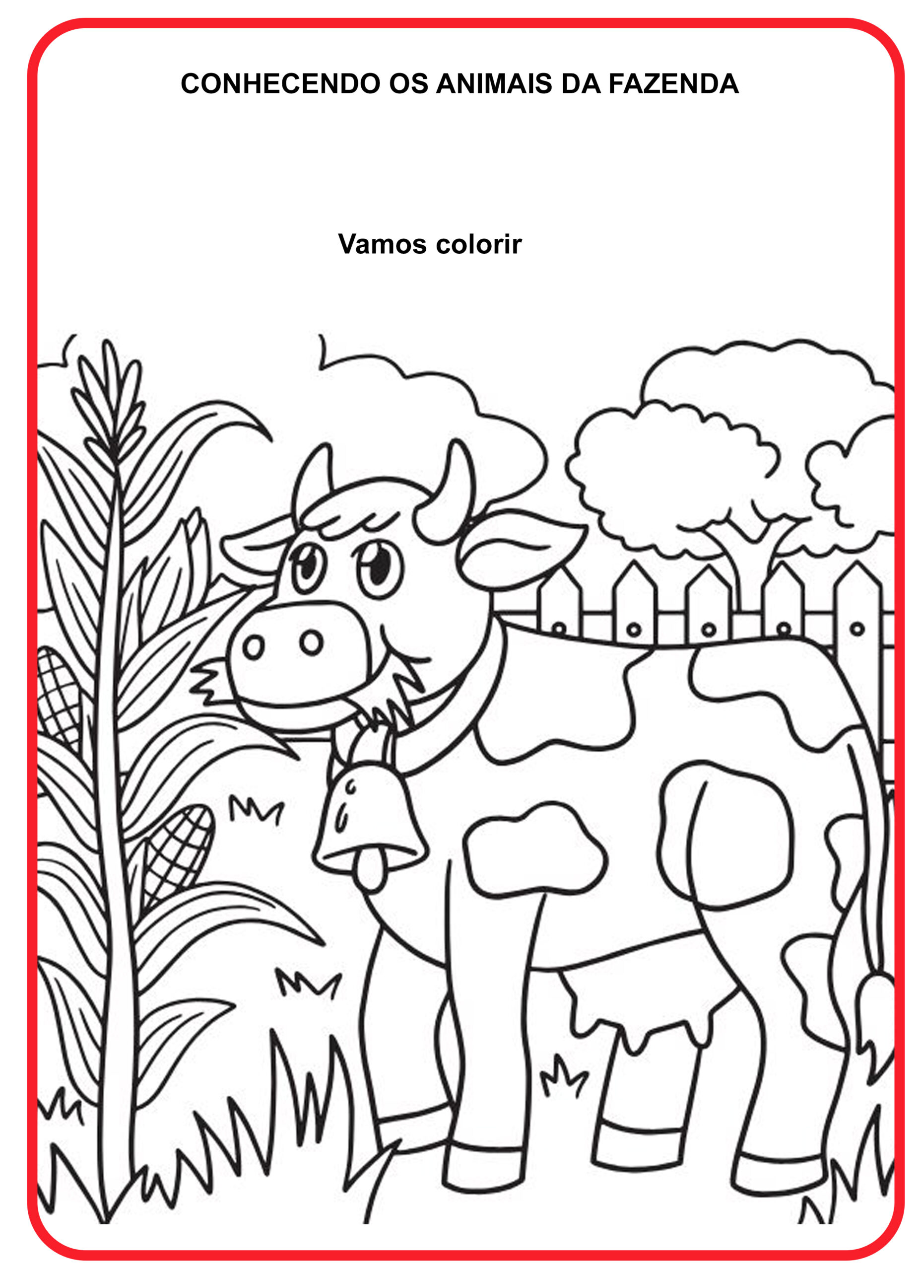 10 Desenhos de animais da fazenda para colorir