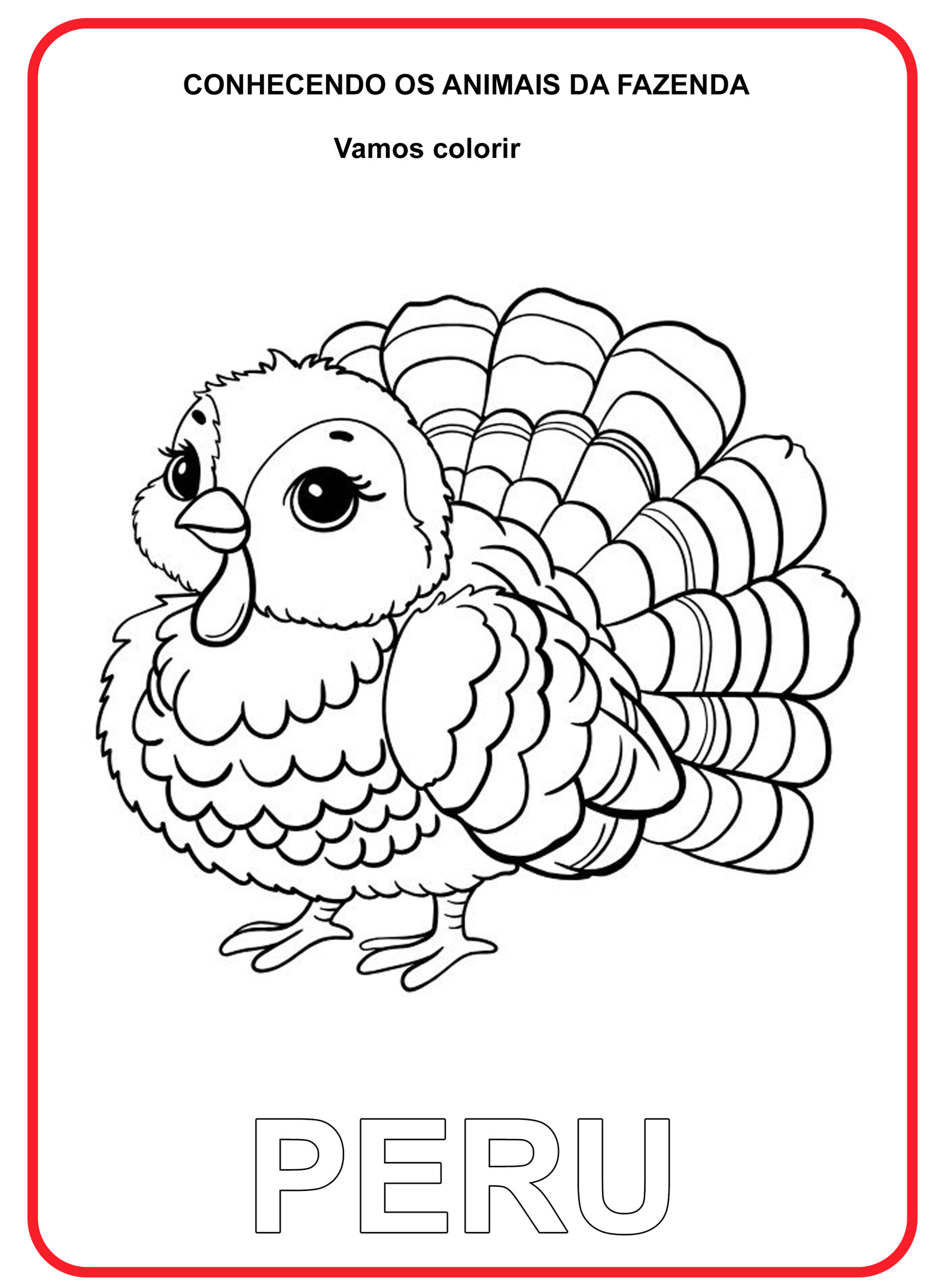 8 Animais da Fazenda para colorir