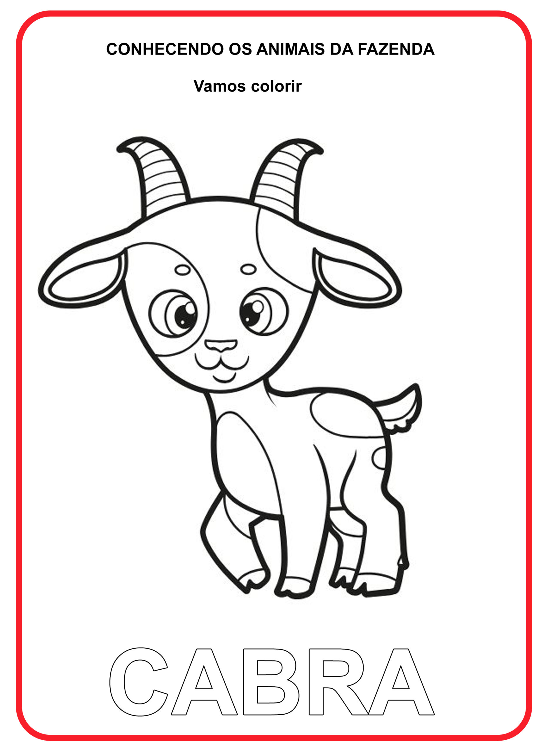 8 Animais da Fazenda para colorir