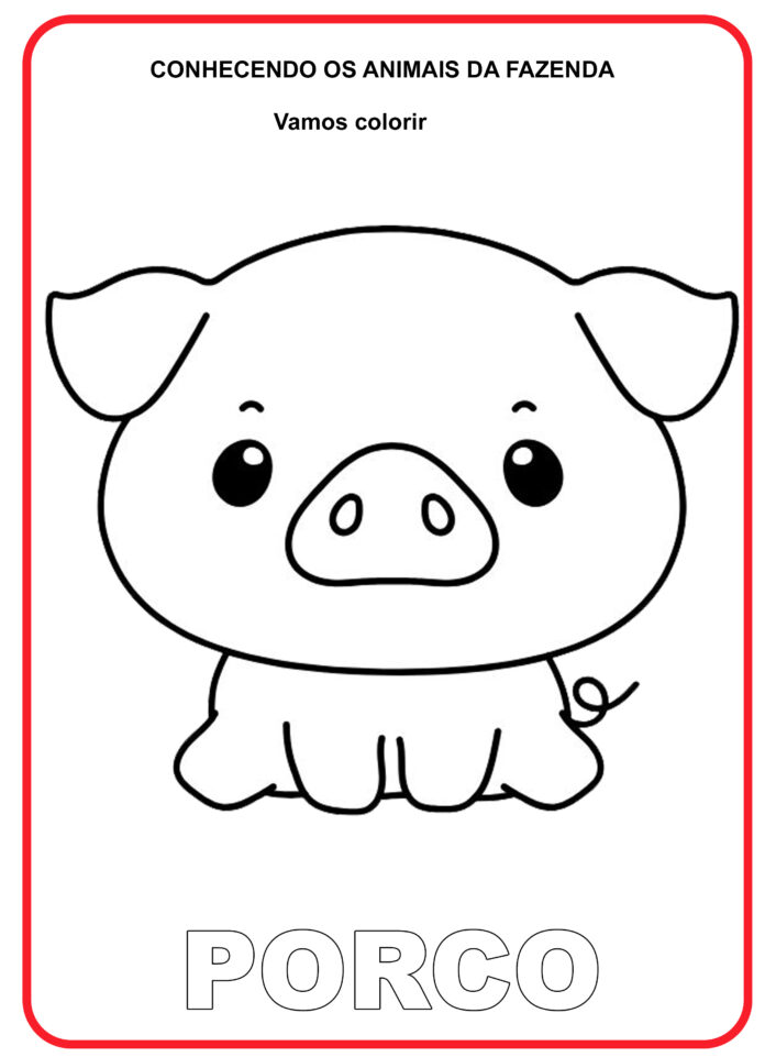 8 Animais da Fazenda para colorir