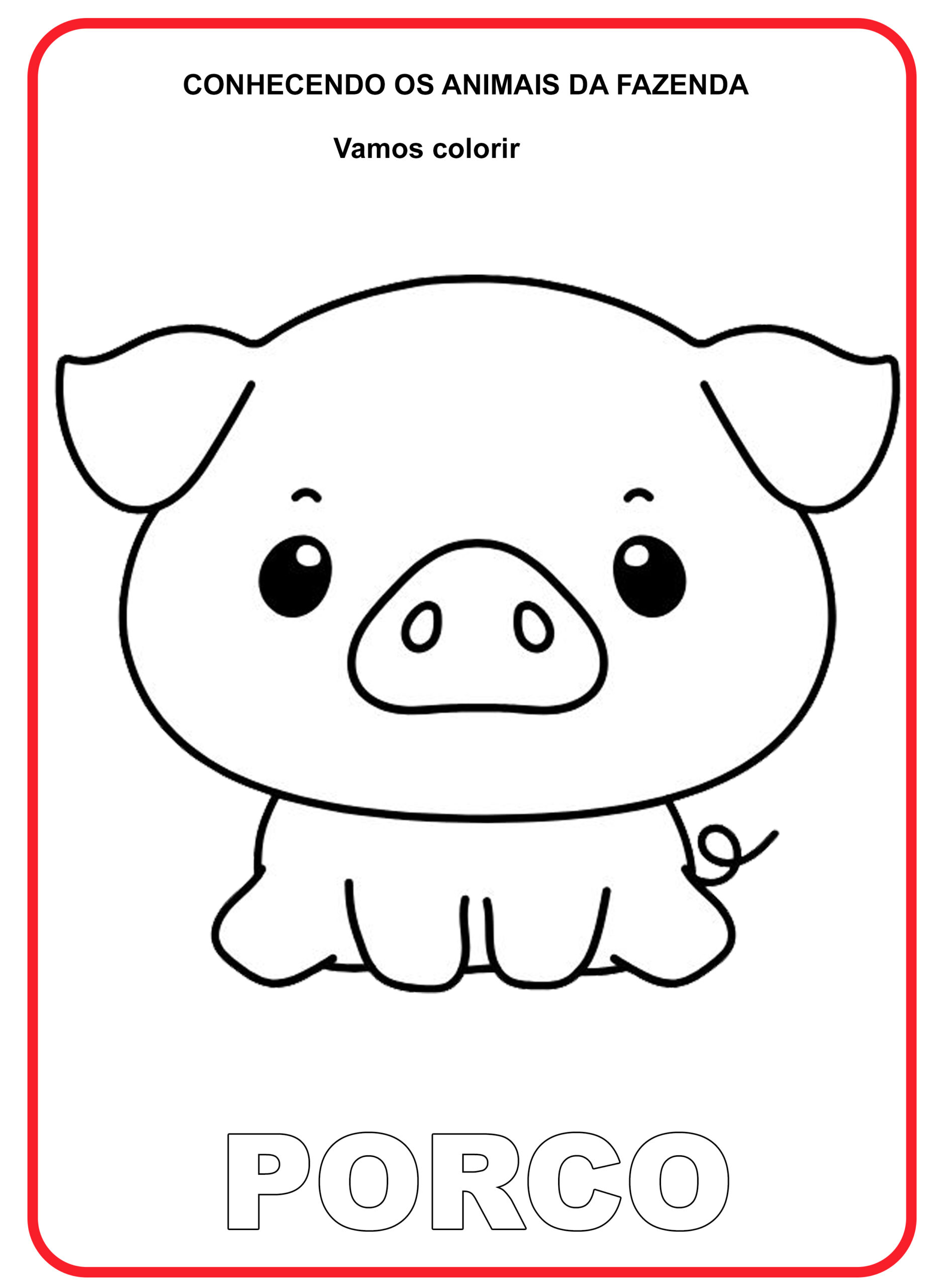 8 Animais da Fazenda para colorir