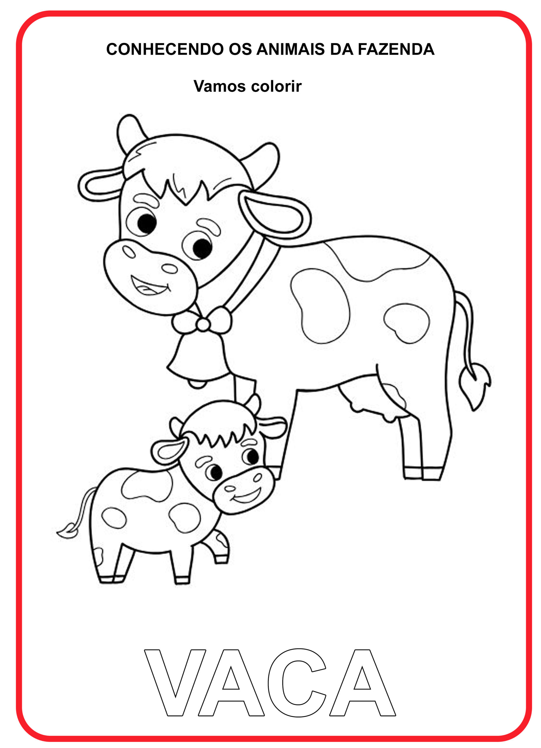 8 Animais da Fazenda para colorir