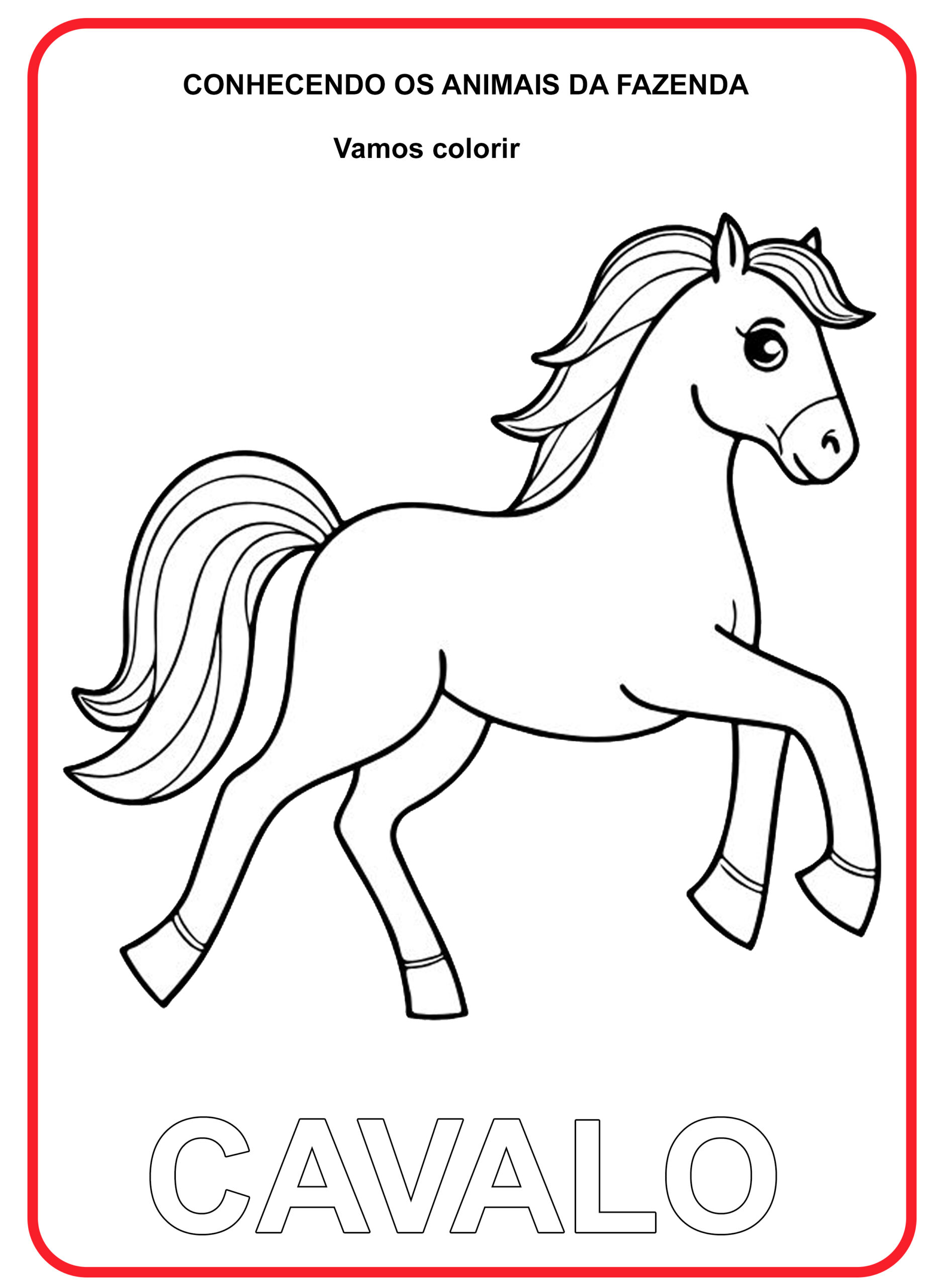 8 Animais da Fazenda para colorir