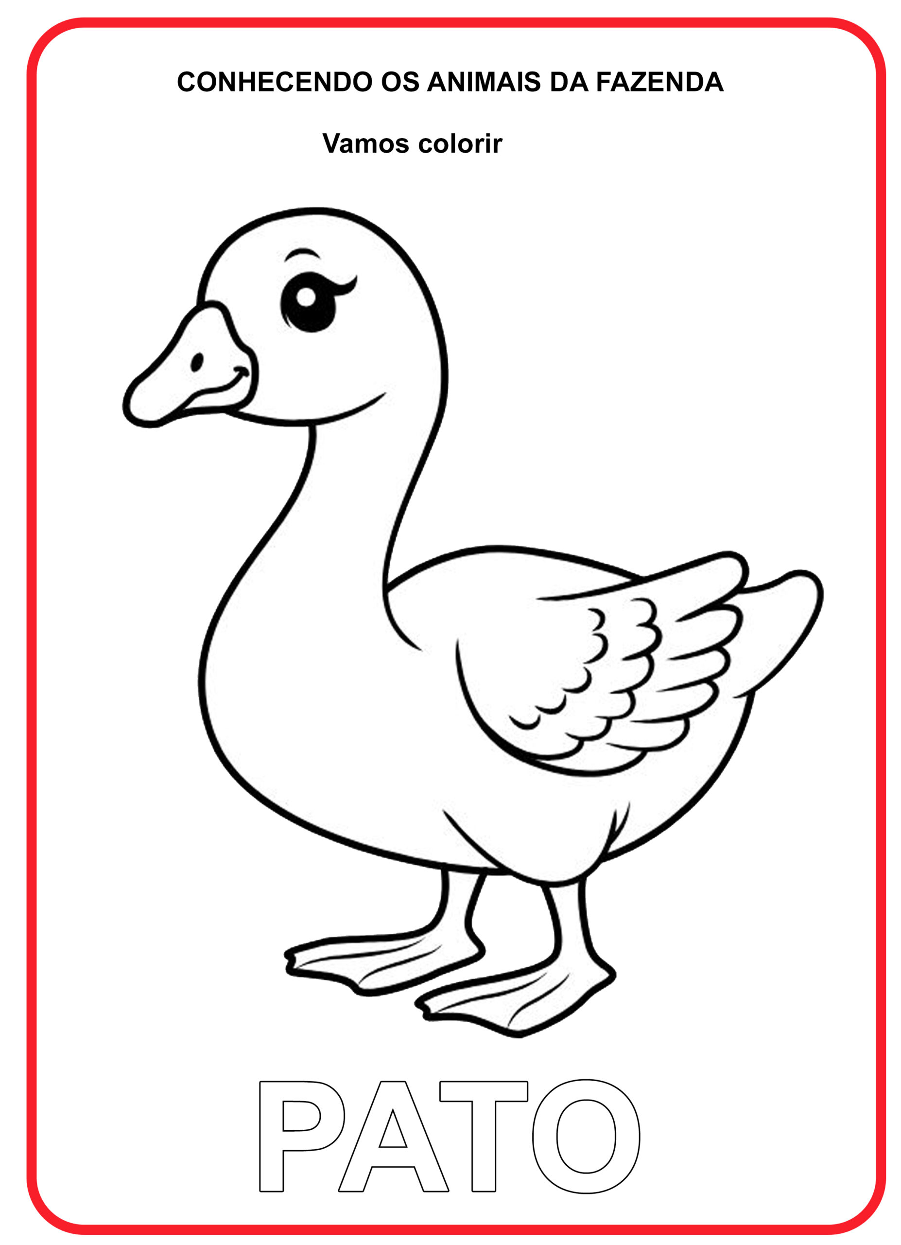8 Animais da Fazenda para colorir