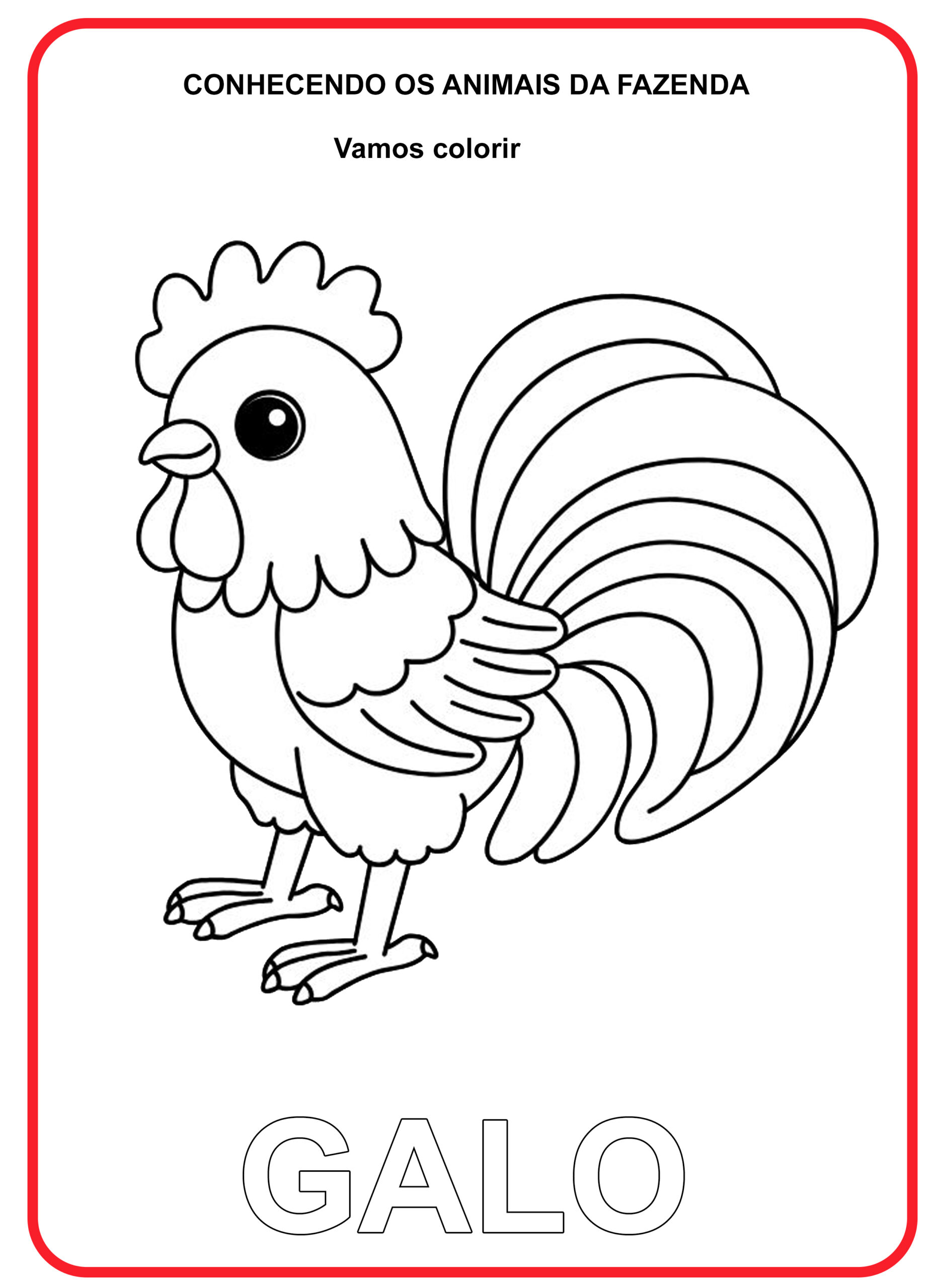 8 Animais da Fazenda para colorir
