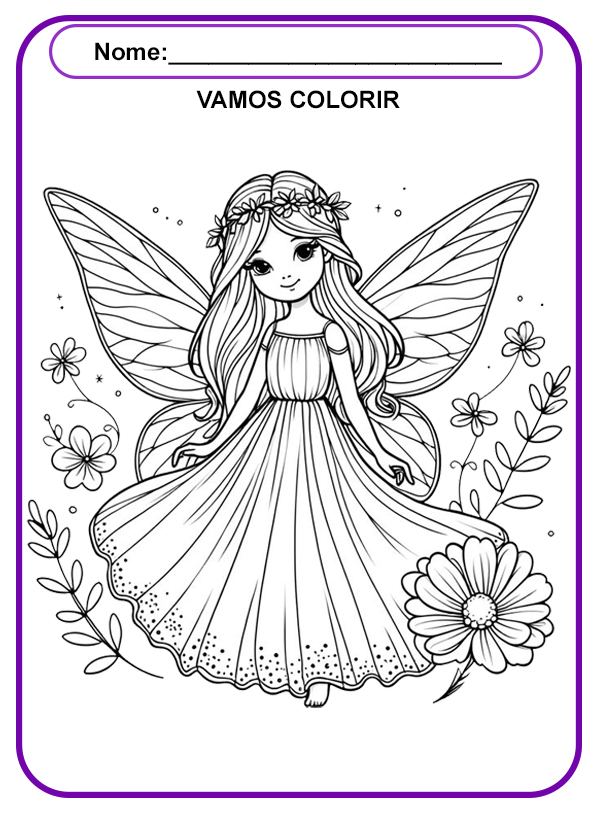 Desenhos para colorir de fadas