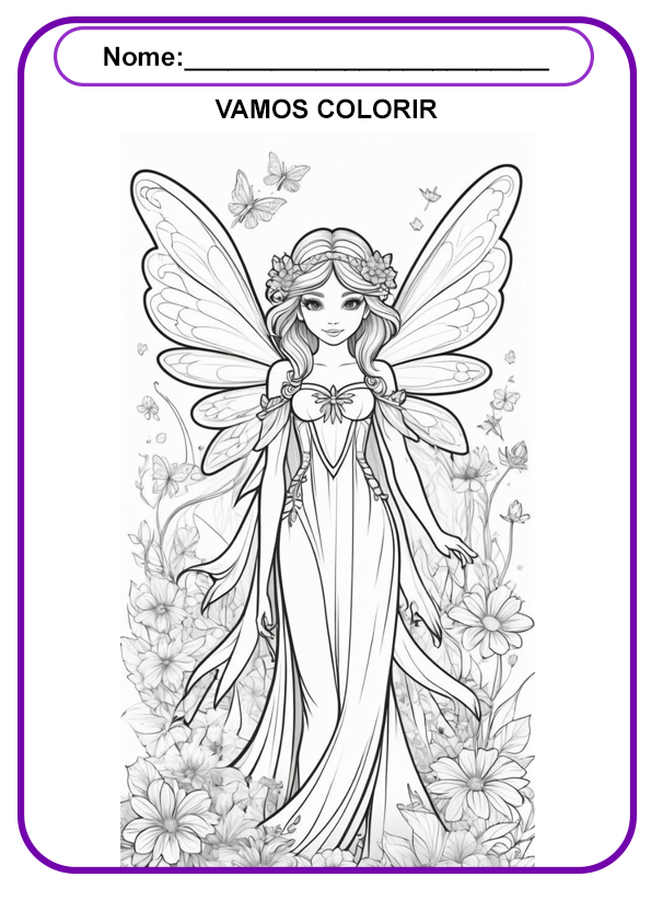 Desenhos para colorir de fadas