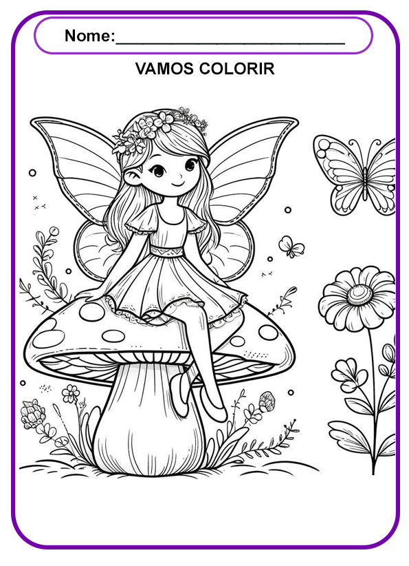 Desenhos para colorir de fadas