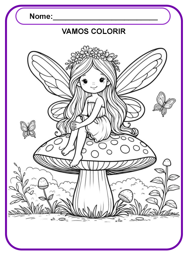 Desenhos para colorir de fadas
