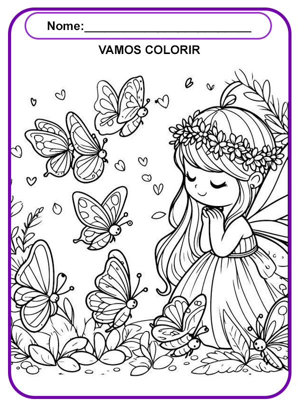 Desenhos para colorir de fadas