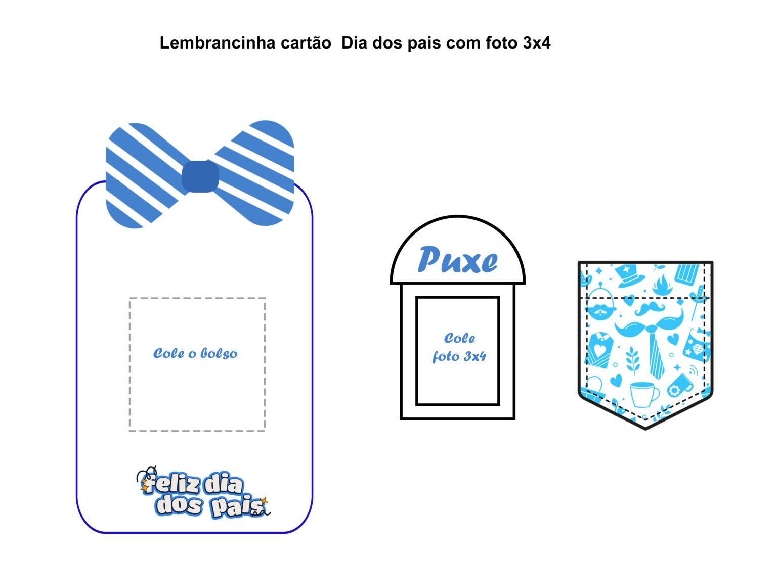 Cartão para o Dia dos Pais com foto – Lembrancinha | Cantinho do EVA