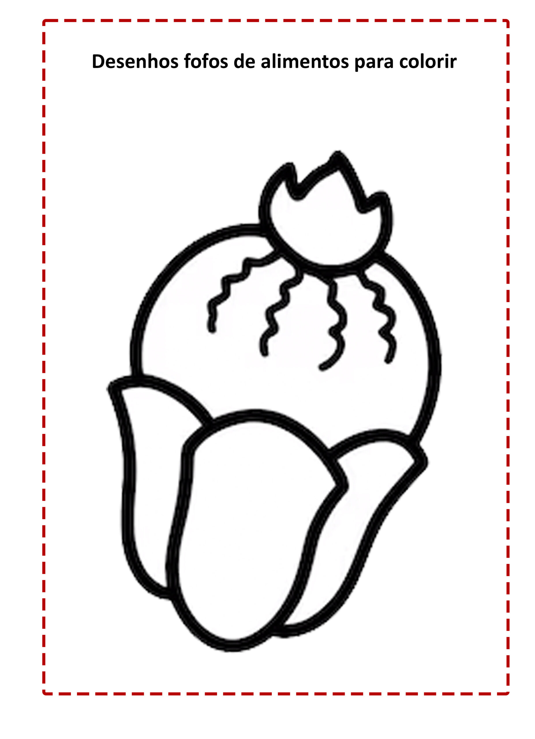 Desenhos para colorir de alimentos fofinhos