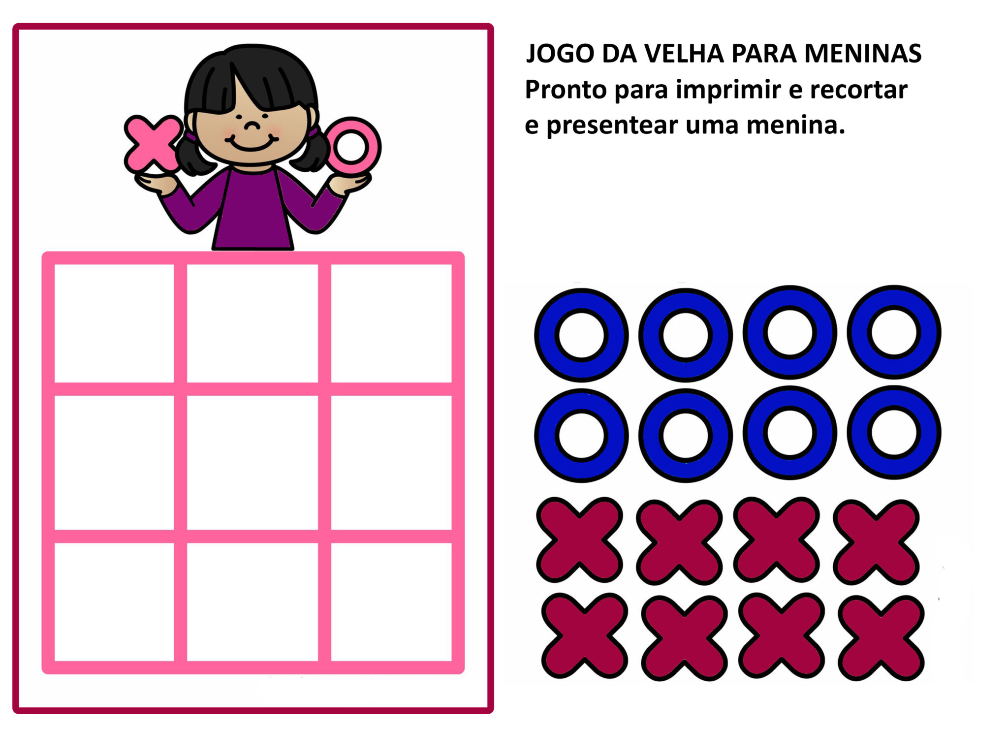 Jogo da velha pronto para imprimir | Cantinho do EVA
