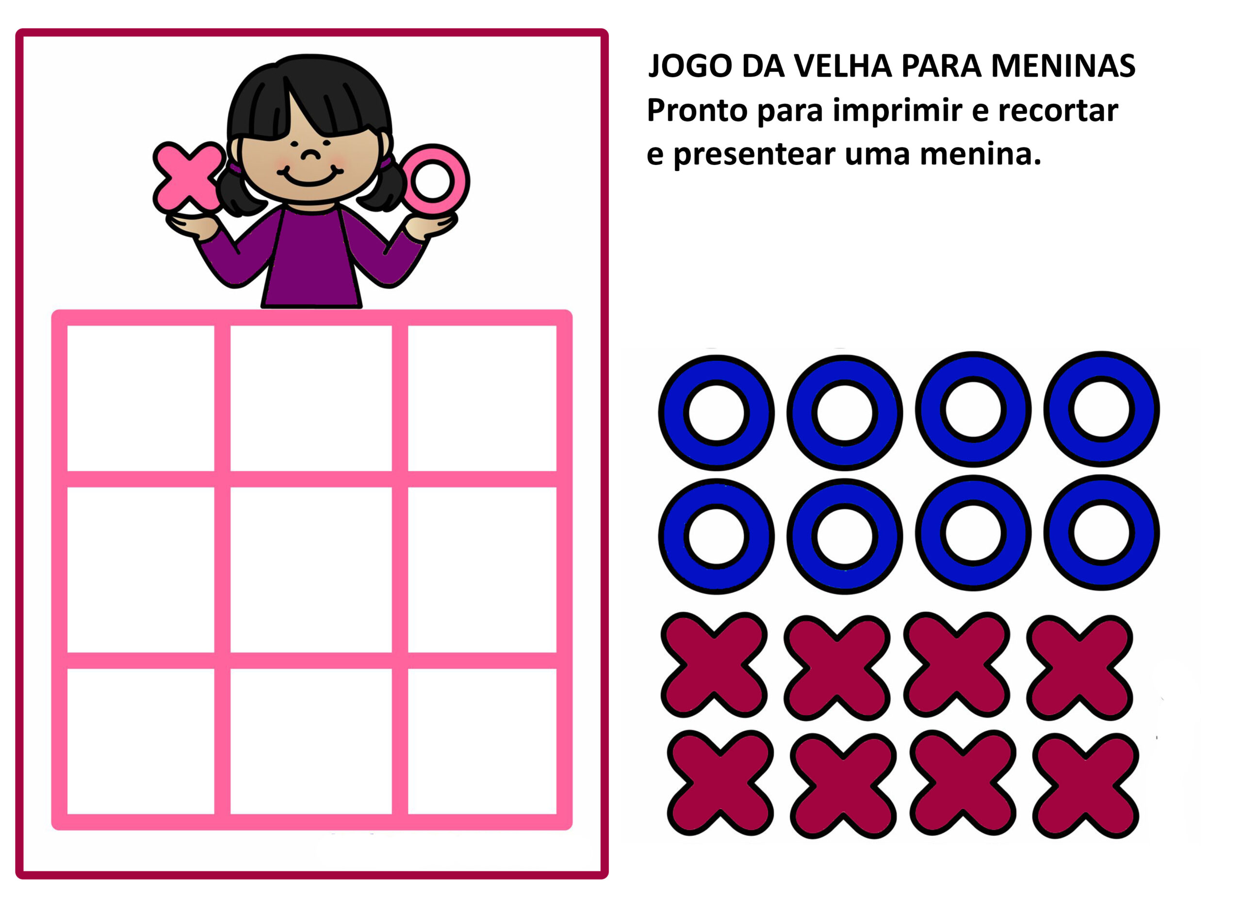 Jogo da velha pronto para imprimir