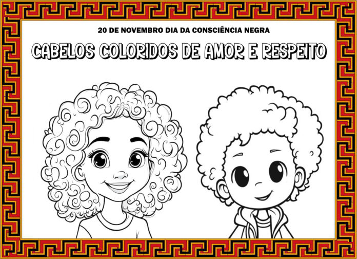 Banner da Consciência Negra para imprimir e colorir Banner da Consciência Negra para imprimir e colorir