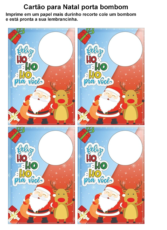 Cartão de Natal com bombom