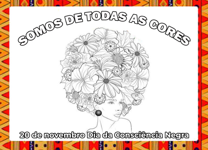 Cartaz da Consciência Negra para imprimir e colorir
