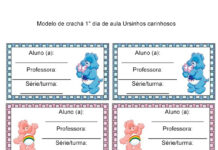 Crachá do 1º dia de aula – Ursinhos Carinhosos Crachá do 1º dia de aula - Ursinhos Carinhosos