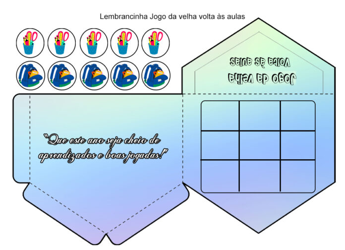 Lembrancinha Jogo da Velha Volta às Aulas
