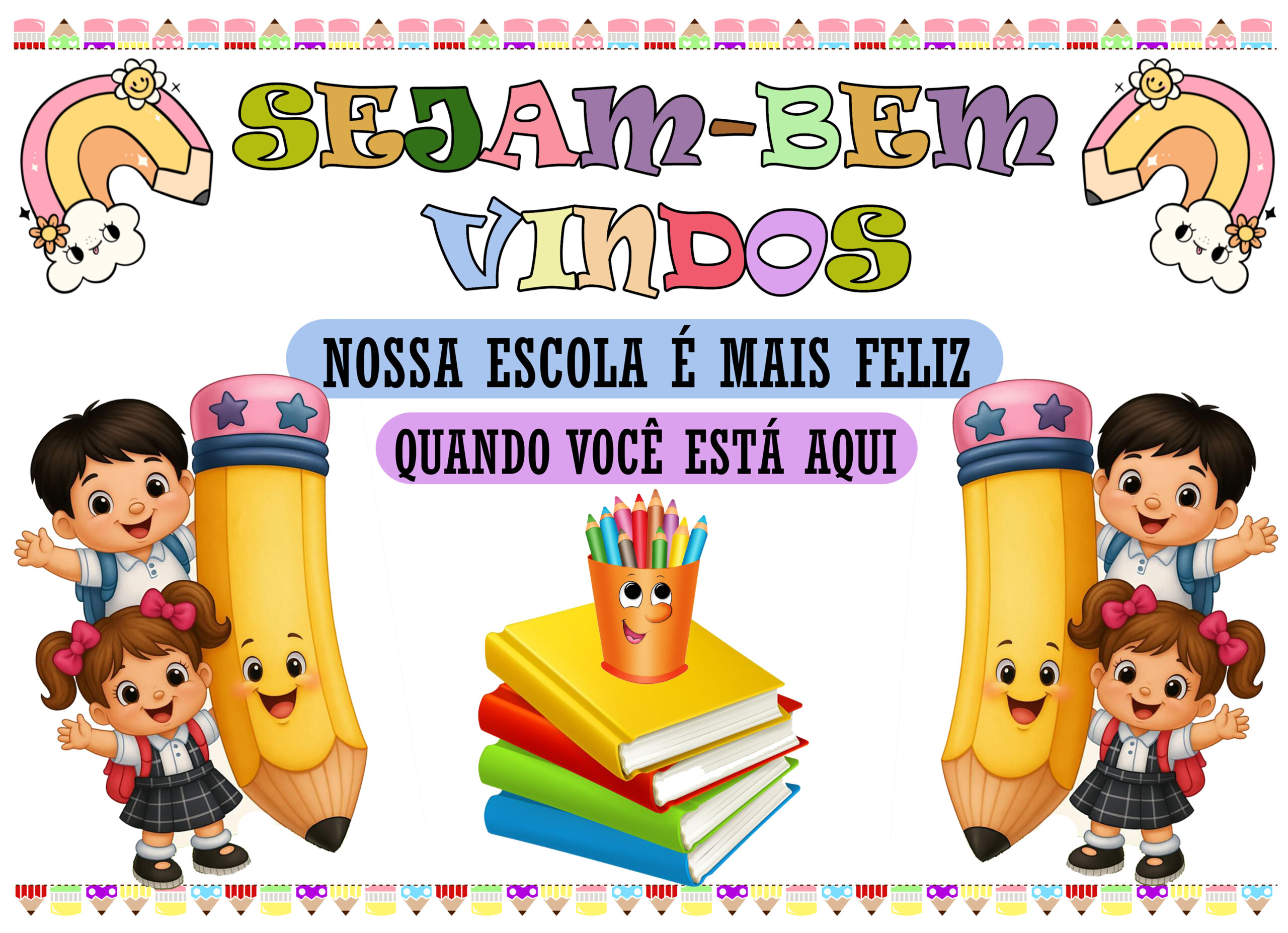 Painel Volta às Aulas – Sejam Bem-Vindos