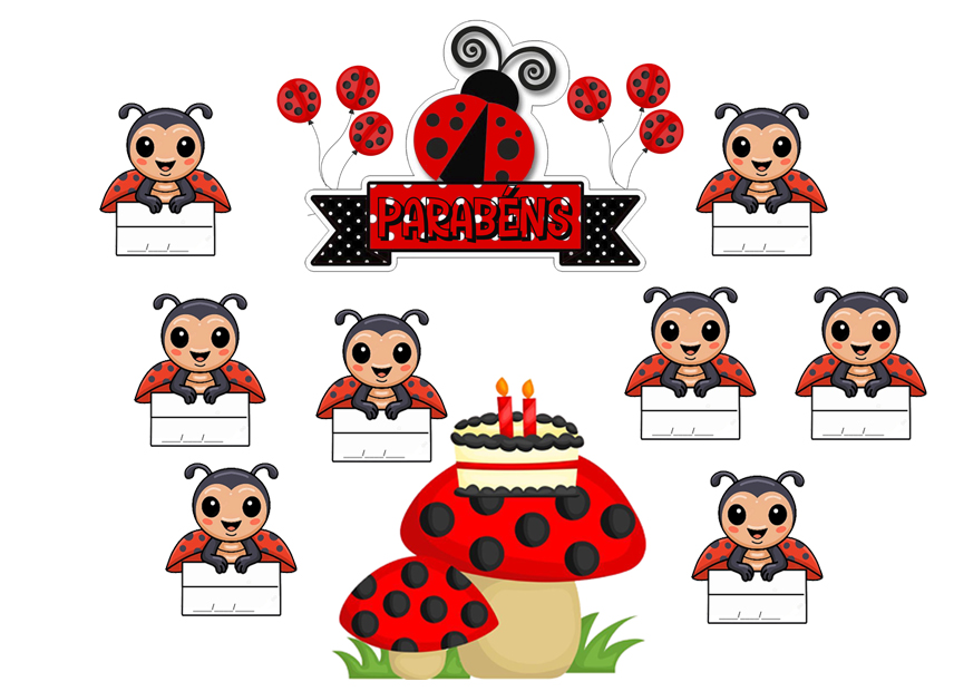 Painel de Aniversário – Joaninha