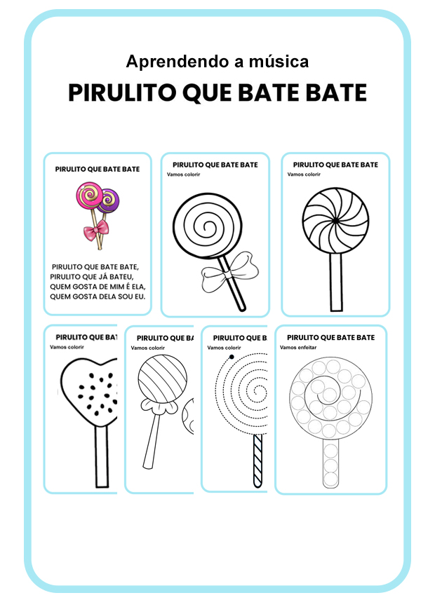 Atividades da música “Pirulito que bate bate”