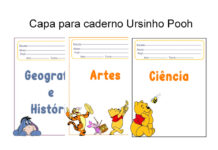 Capa para caderno Ursinho Pooh Capa para caderno Ursinho Pooh