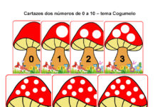 Cartazes dos números de 0 a 10 – tema Cogumelo Cartazes dos números de 0 a 10 – tema Cogumelo