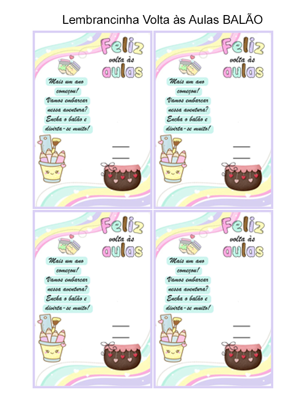 Lembrancinha Volta às Aulas Balão