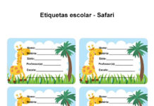 Etiquetas Escolar para Imprimir – Tema Safari Etiquetas Escolar para Imprimir – Tema Safari