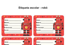 Etiquetas escolares para imprimir – tema Robô Etiquetas escolares para imprimir – tema Robô