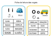 Ficha de Leitura das Vogais para Imprimir Ficha de Leitura das Vogais para Imprimir