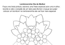 Lembrancinha Dia da Mulher – Cartão Buquê para Colorir Lembrancinha Dia da Mulher – Cartão Buquê para Colorir