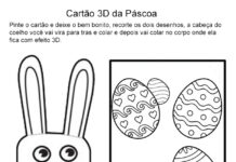 Cartão de Páscoa para colorir e recortar Cartão de Páscoa para colorir e recortar